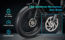 Load image into Gallery viewer, Goldoro Electric Bike for Adults 500W, 20 Inch Fat Tire Ebike 31 MPH &amp; 50-60 Miles Commuter E Bike, 48V 20AH Electric Bicycle (Black) - One Products
