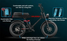 Load image into Gallery viewer, Goldoro Electric Bike for Adults 500W, 20 Inch Fat Tire Ebike 31 MPH &amp; 50-60 Miles Commuter E Bike, 48V 20AH Electric Bicycle (Black) - One Products

