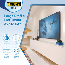 Load image into Gallery viewer, ProMounts Flat / Fixed TV Wall Mount for 42&quot; to 84&quot; TVs, Holds Up to 143lbs (FF64) - One Products

