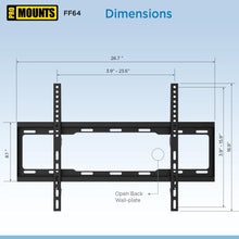 Load image into Gallery viewer, ProMounts Flat / Fixed TV Wall Mount for 42&quot; to 84&quot; TVs, Holds Up to 143lbs (FF64) - One Products
