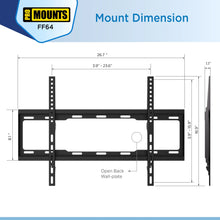 Load image into Gallery viewer, ProMounts Flat / Fixed TV Wall Mount for 42&quot; to 84&quot; TVs, Holds Up to 143lbs (FF64) - One Products
