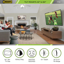 Load image into Gallery viewer, ProMounts Black Tilting TV Wall Mount for 42&quot; to 84&quot; TVs Up to 165lbs (FT64) - One Products
