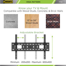 Load image into Gallery viewer, ProMounts Black Tilting TV Wall Mount for 42&quot; to 84&quot; TVs Up to 165lbs (FT64) - One Products
