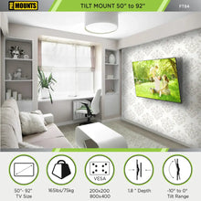 Load image into Gallery viewer, ProMounts Tilt/Tilting TV Wall Mount For 50&quot; to 92&quot; TVs Up to 165lbs (FT84) - One Products
