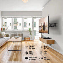 Load image into Gallery viewer, ProMounts Articulating/Full Motion Heavy Duty TV Wall Mount for 37-80 Inch LED, LCD Plasma Flat and Curved TV Screens Holds Up to 88 lbs, Max VESA 600x400 (OMA6403) One Products Articulating Mount
