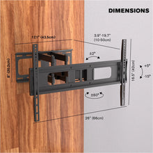 Load image into Gallery viewer, ProMounts Slim Articulating/Full Motion Heavy Duty TV Wall Mount, Adjustable Long Arm Bracket for 37-86 Inch LED, LCD Plasma Flat and Curved TV Screens Holds Up to 132 lbs, Max VESA 600x400 One Products Articulating Mount
