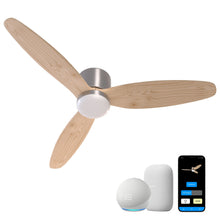 Load image into Gallery viewer, ProMounts 52 in. WIFI 3-Blade Smart Ceiling Fan with Reversible Motor, 6 Speeds and 3 Color Temperatures, App Control, Natural Wood - One Products
