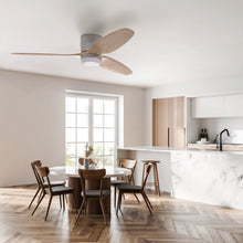 Load image into Gallery viewer, ProMounts 52 in. WIFI 3-Blade Smart Ceiling Fan with Reversible Motor, 6 Speeds and 3 Color Temperatures, App Control, Natural Wood - One Products
