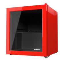 Load image into Gallery viewer, Husky Premium 46L Beverage Refrigerator 1.6 Cu.ft. Freestanding Counter-Top Mini Fridge With Glass Door in Red - One Products
