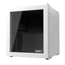 Load image into Gallery viewer, Husky Premium 46L Beverage Refrigerator 1.6 Cu.ft. Freestanding Counter-Top Mini Fridge With Glass Door in White - One Products
