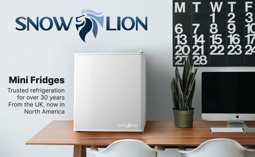 SnowLion Premium 43L Retro Style Mini Fridge 1.5 C.ft. Freestanding Under-counter refrigerator in White (OSFS009-WM) SnowLion Solid Door Medium