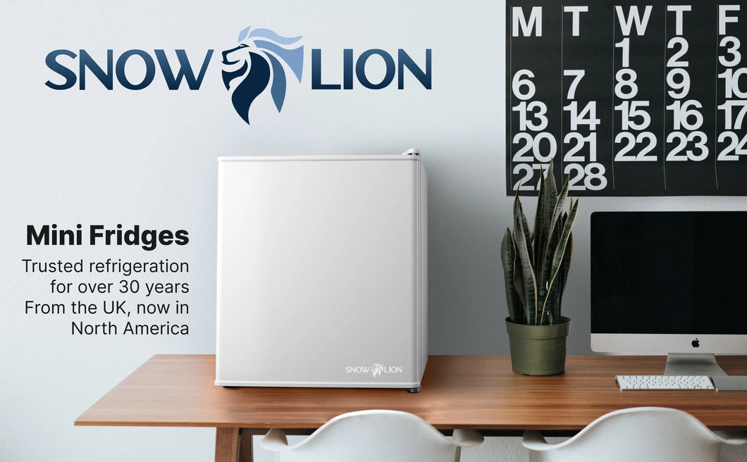 SnowLion Premium 43L Retro Style Mini Fridge 1.5 C.ft. Freestanding Under-counter refrigerator in White (OSFS009-WM) SnowLion Solid Door Medium