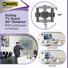 Load image into Gallery viewer, ProMounts Portrait/Landscape Rolling TV Stand Mount For 32&quot;-84&quot; TVs Holds Up To 88Lbs - One Products
