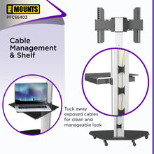 Load image into Gallery viewer, ProMounts Portrait/Landscape Rolling TV Stand Mount For 32&quot;-84&quot; TVs Holds Up To 88Lbs - One Products

