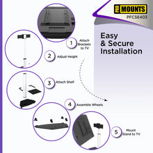 Load image into Gallery viewer, ProMounts Portrait/Landscape Rolling TV Stand Mount For 32&quot;-84&quot; TVs Holds Up To 88Lbs - One Products
