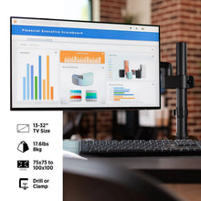 Load image into Gallery viewer, ProMounts Landscape to Portrait Single Monitor Arm for 13” to 32” Screens Holds up to 17.6 lbs - One Products
