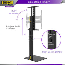 Load image into Gallery viewer, ProMounts Portrait &amp; Landscape Floor TV Stand for 32”-75” TVs, Holds up to 77lbs - One Products
