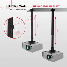 Load image into Gallery viewer, PoMounts Universal Extended Overhead Ceiling Projector Mount, Supports up to 132lbs (UPR-PRO200) - One Products
