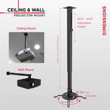 Load image into Gallery viewer, PoMounts Universal Extended Overhead Ceiling Projector Mount, Supports up to 132lbs (UPR-PRO200) - One Products
