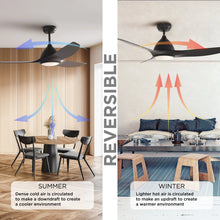 Load image into Gallery viewer, ProMounts 52 in. WIFI 3-Blade Smart Ceiling Fan with Reversible Motor, 6 Speeds and 3 Color Temperatures, App Control, Black One Smart CE Gear Ceiling Fan
