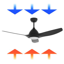 Load image into Gallery viewer, ProMounts 52 in. WIFI 3-Blade Smart Ceiling Fan with Reversible Motor, 6 Speeds and 3 Color Temperatures, App Control, Black One Smart CE Gear Ceiling Fan
