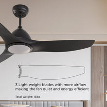 Load image into Gallery viewer, ProMounts 52 in. WIFI 3-Blade Smart Ceiling Fan with Reversible Motor, 6 Speeds and 3 Color Temperatures, App Control, Black One Smart CE Gear Ceiling Fan
