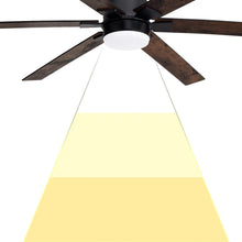 Load image into Gallery viewer, ProMounts 60 in. WiFi 6-Blade Smart Ceiling Fan with Reversible Motor, 6 Speeds and 3 Color Temperatures, App Control, Walnut One Smart CE Gear Ceiling Fan
