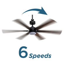Load image into Gallery viewer, ProMounts 60 in. WiFi 6-Blade Smart Ceiling Fan with Reversible Motor, 6 Speeds and 3 Color Temperatures, App Control, Walnut One Smart CE Gear Ceiling Fan
