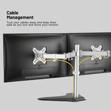 Load image into Gallery viewer, ProMounts Double Monitor Arms Landscape to Portrait Double Monitor Stand Arms for 10" to 24" Screens Holds up to 17.6 lbs ProMounts Dual Monitor Mount
