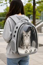Load image into Gallery viewer, ProMounts Pet Carrier Backpack for Cats &amp; Small Dogs, Airline-Friendly Bubble Carrier with Mesh Ventilation &amp; Safety Leash | Gray One Products
