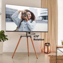 Load image into Gallery viewer, ProMounts Premium Easel TV Floor Stand, Universal TV Mount with 140° Swivel, Corner TV Tripod Base for 32-75 Inches, TV Stand for Curved Flat Screen ProMountshttps://www.one-products.com/
