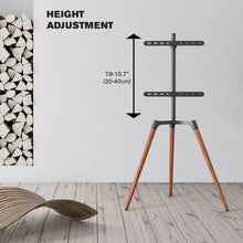 Load image into Gallery viewer, ProMounts Premium Easel TV Floor Stand, Universal TV Mount with 140° Swivel, Corner TV Tripod Base for 32-75 Inches, TV Stand for Curved Flat Screen ProMountshttps://www.one-products.com/
