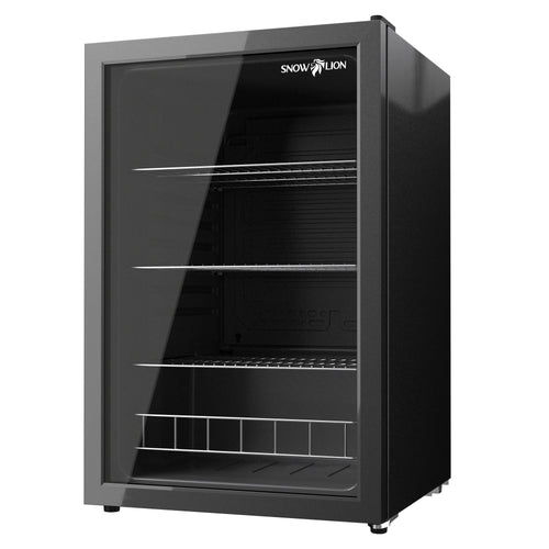 SnowLion Premium 131L Beverage Refrigerator 4.6 Cu.ft. Freestanding Mini Fridge With Glass Door in Black SnowLion Glass Door Extra Large