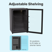 Load image into Gallery viewer, SnowLion Premium 131L Beverage Refrigerator 4.6 Cu.ft. Freestanding Mini Fridge With Glass Door in Black SnowLion Glass Door Extra Large
