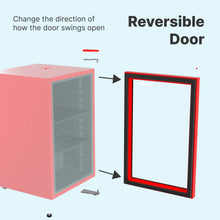 Load image into Gallery viewer, SnowLion Premium 69L Beverage Refrigerator 2.4 Cu.ft. Freestanding Mini Fridge With Glass Door in Red SnowLion Glass Door Large
