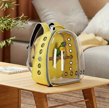 Load image into Gallery viewer, breathable bird backpack – Breathable Bubble Carrier for Small &amp; Medium Birds with Secure Perch &amp; Locking Zippers One Products

