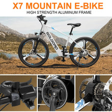 Load image into Gallery viewer, Goldoro Electric Bike 26&quot; X7 Aluminum Alloy Mountain Bike, 250W/36V, MAX 18 MPH, 21 speed with Alloy Wheels (White) - One Products
