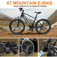 Load image into Gallery viewer, Goldoro Electric Bike 26&quot; X7 Aluminum Alloy Mountain Bike, 250W/36V, MAX 18 MPH, 21 speed with Alloy Wheels - One Products
