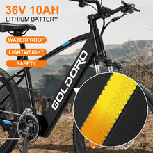Load image into Gallery viewer, Goldoro Electric Bike 26&quot; X7 Aluminum Alloy Mountain Bike, 250W/36V, MAX 18 MPH, 21 speed(Black) - One Products
