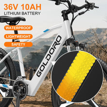 Load image into Gallery viewer, Goldoro Electric Bike 26&quot; X7 Aluminum Alloy Mountain Bike, 250W/36V, MAX 18 MPH, 21 speed with Alloy Wheels (White) - One Products
