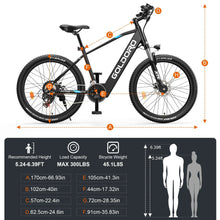 Load image into Gallery viewer, Goldoro Electric Bike 26&quot; X7 Aluminum Alloy Mountain Bike, 250W/36V, MAX 18 MPH, 21 speed(Black) - One Products
