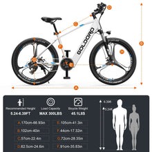 Load image into Gallery viewer, Goldoro Electric Bike 26&quot; X7 Aluminum Alloy Mountain Bike, 250W/36V, MAX 18 MPH, 21 speed with Alloy Wheels (White) - One Products
