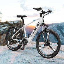 Load image into Gallery viewer, Goldoro Electric Bike 26&quot; X7 Aluminum Alloy Mountain Bike, 250W/36V, MAX 18 MPH, 21 speed with Alloy Wheels (White) - One Products
