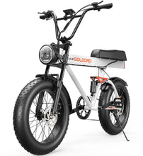 Load image into Gallery viewer, Goldoro Electric Bike for Adults 500W, 20 Inch Fat Tire Ebike 31 MPH &amp; 50-60 Miles Commuter E Bike, 48V 20AH Electric Bicycle (White) - One Products
