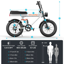 Load image into Gallery viewer, Goldoro Electric Bike for Adults 500W, 20 Inch Fat Tire Ebike 31 MPH &amp; 50-60 Miles Commuter E Bike, 48V 20AH Electric Bicycle (White) - One Products
