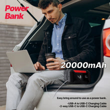 Load image into Gallery viewer, ONE Jump Starter 2000A Peak Battery Pack, Ultrasafe Car Battery Jumpstarter, 12V Jump Box for Battery up to 8.5L Gas/6L Diesel Engine, Battery Booster 65W Fast Charger, Portable Hard Case/Dust Tight(OAJS-2001) - One Products
