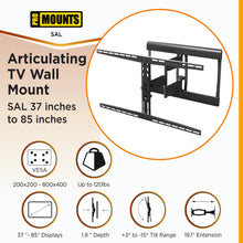 Load image into Gallery viewer, ProMounts Articulating / Full-Motion TV Wall Mount for 37&quot; to 85&quot; TVs up to 120 lbs (SAL) - One Products
